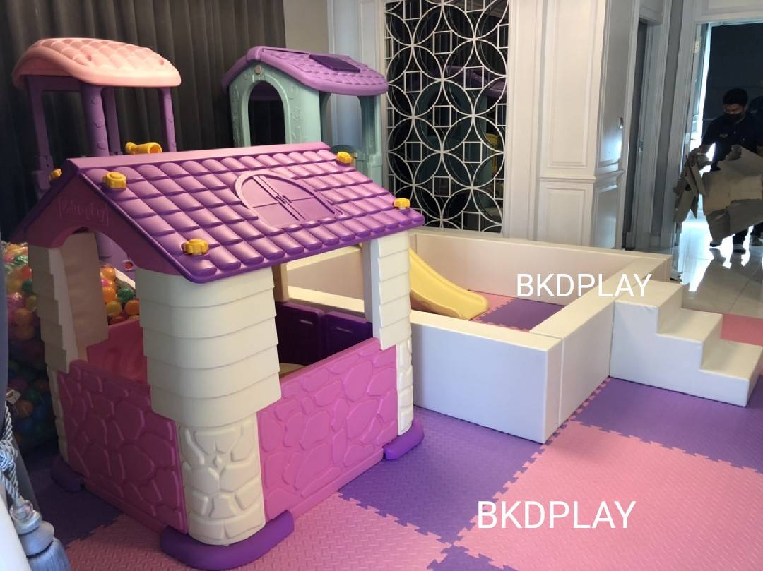 บ่อบอลพร้อมบันได ห้องบอล คอกกั้นเด็ก บุนวมนิ่ม,คอกกั้น, เบาะนุ่มนิ่ม หนัง soft play, indoor playground ของเล่นเสริมพัฒนาการ รับสั่งทำบ่อบอล ตามขนาด