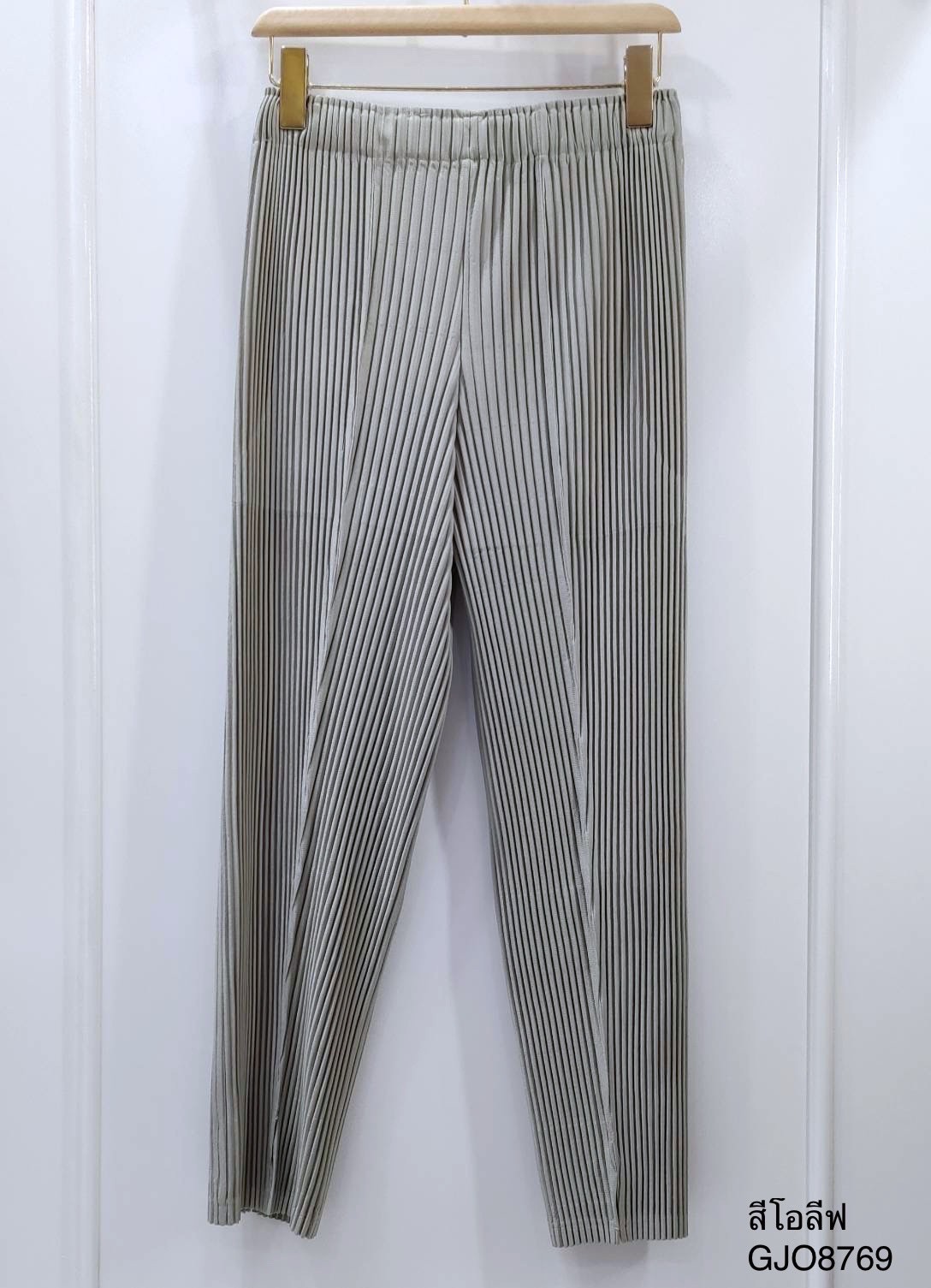 ยาว36,37นิ้ว!! 2MUAY รุ่น GJO8769 กางเกงผ้าหนาอัดพลีท THICK SLIM SPILT FRONT PLEATED PANTS 14 สี FREE SIZE