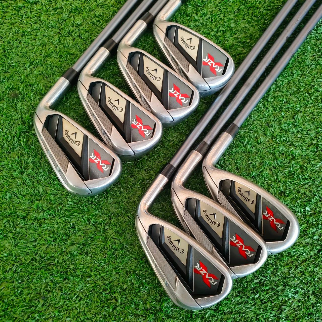 ** ไม้กอล์ฟสำหรับผู้หญิง ** ชุดเหล็ก CALLAWAY RAZR X มีเหล็ก 5-9 เเละ PW SW ก้าน CALLAWAY FLEX Women หายากมากๆ ของดีสำหรับคุณผู้หญิง หรือเด็กผู้ชายก็ใช้ได้ ไม้กอล์ฟมือสอง ของแท้ BY NakaraLuxurious