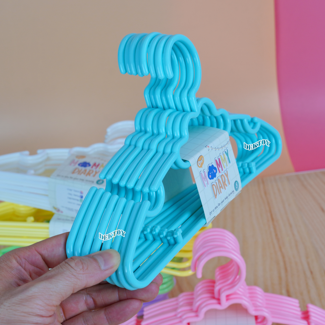 MommyDiary ไม้แขวนเสื้อเด็ก ไม้แขวนผ้าเด็ก 1 แพ็คมี 8 ชิ้น