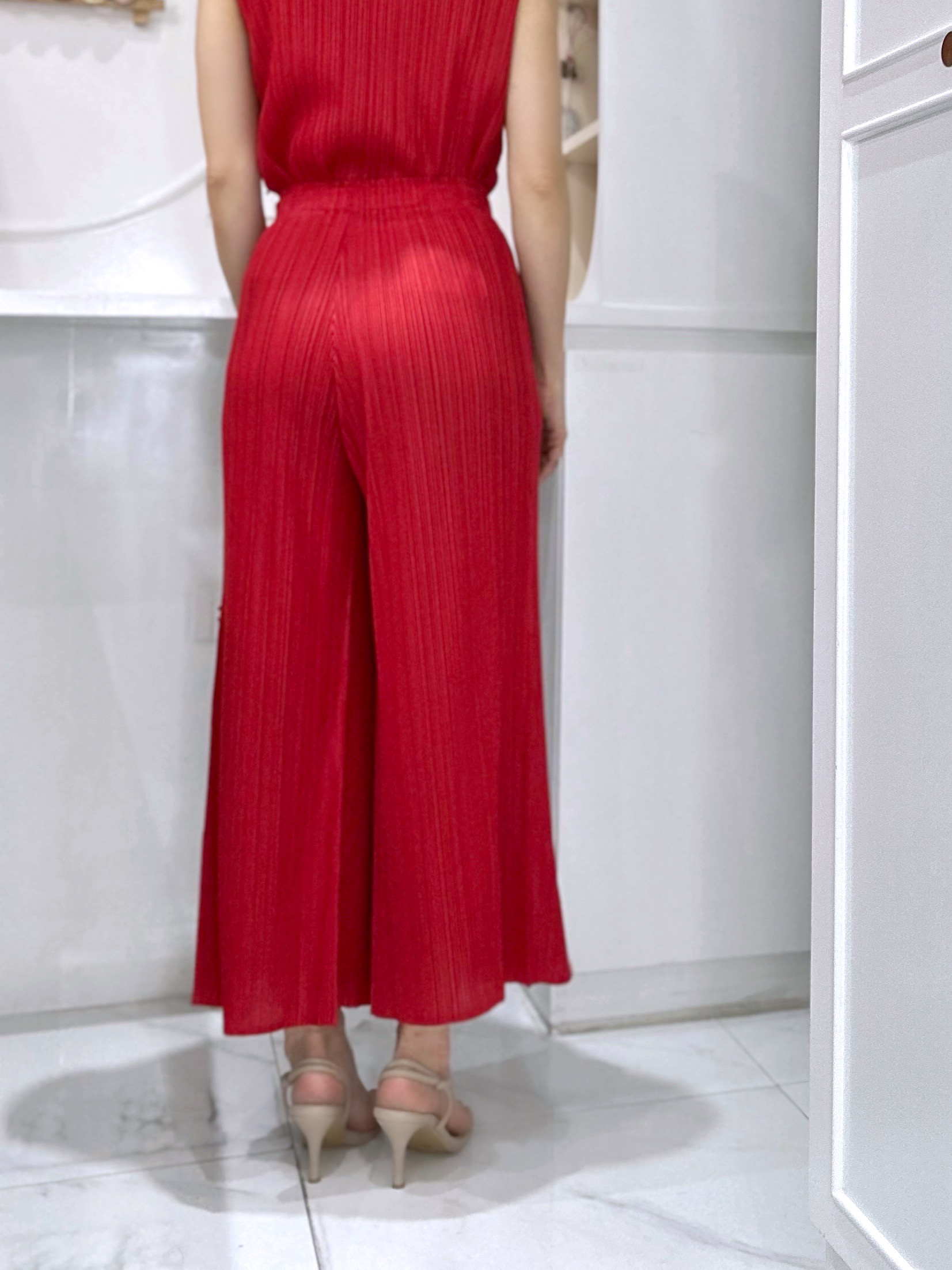 ปรับราคาลง20%!! ยาว 36.5นิ้ว 2MUAY รุ่น GJO3892-9 กางเกงพลีทคุณภาพ WIDE LEG PLEATED PANTS 10 สี FREE SIZE