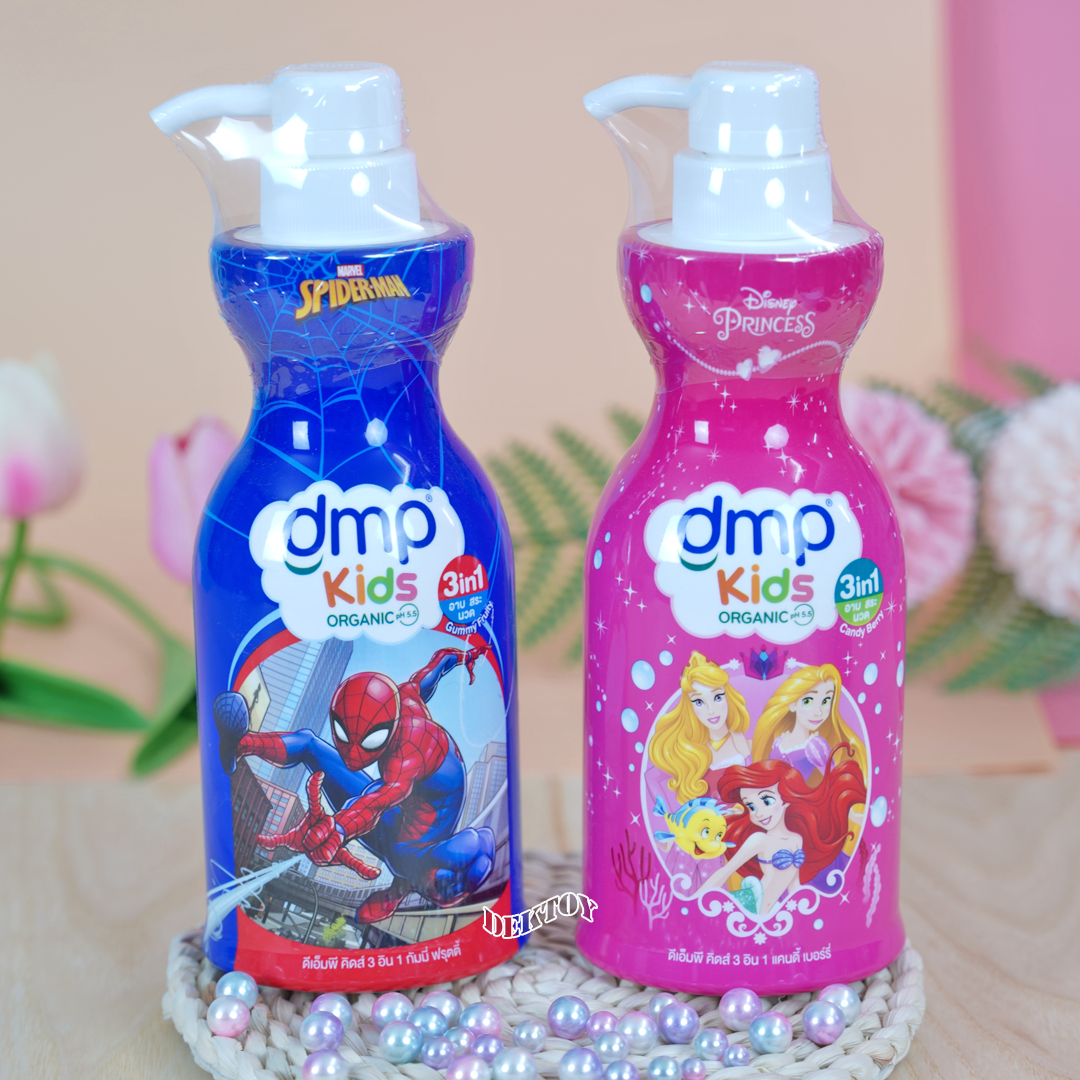 DMP ดีเอ็มพี คิดส์ 3 อิน 1 สบู่เหลว แชมพู และครีมนวดผมในขวดเดียว สำหรับเด็ก 400 มล.