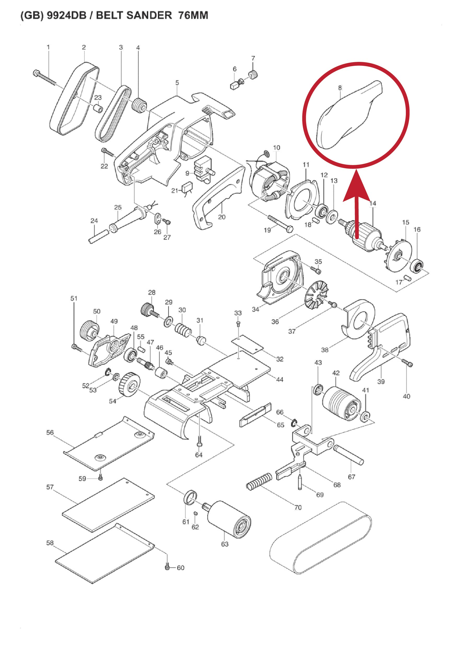 ถุงเก็บฝุ่น (แท้) เครื่องขัดกระดาษทราย Makita มากีต้า รุ่น 9924DB #8 (122296-4) (อะไหล่แท้ 100%)