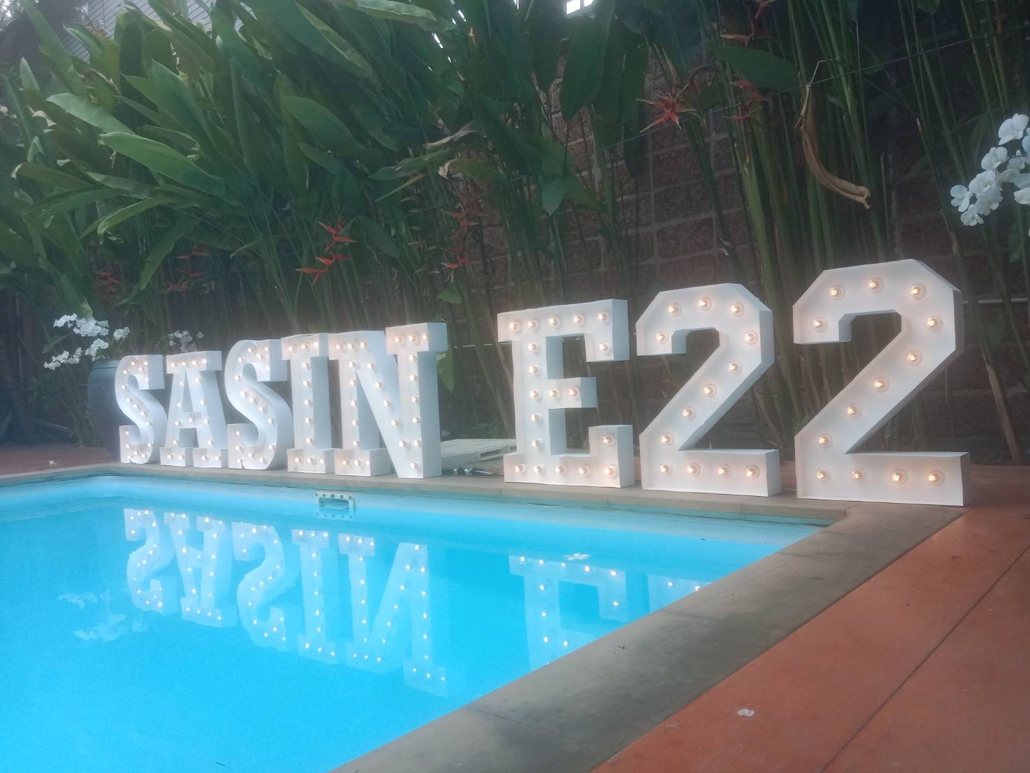 ป้ายอักษรเช่าไฟปิงปอง ป้ายไฟตกแต่งงาน