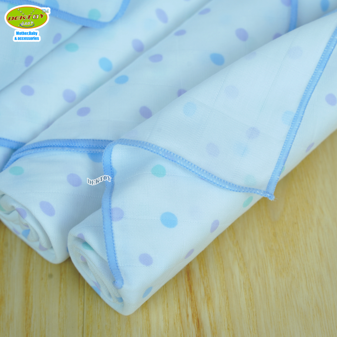 Pureen เพียวรีน ผ้าอ้อมเยื่อไผ่เพียวรีน สีฟ้า 29 x 29 นิ้ว 6 ผืน Organic Bamboo Cloth Diaper