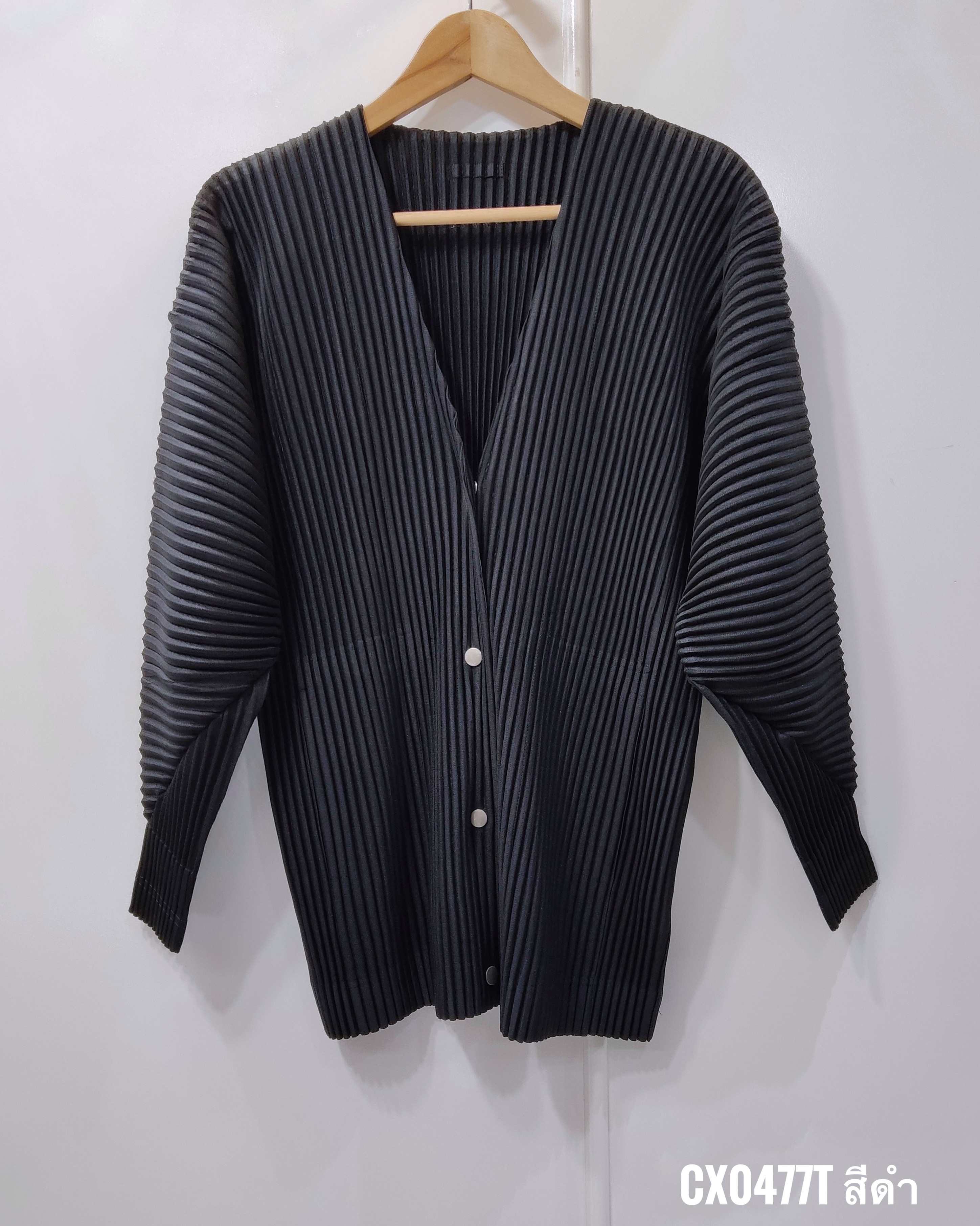 UNISEX 2MUAY รุ่น CX0477T เสื้อคลุมอัดพลีท THICK V NECK BUTTON PLEATED CARDIGAN 3 สี FREE SIZE