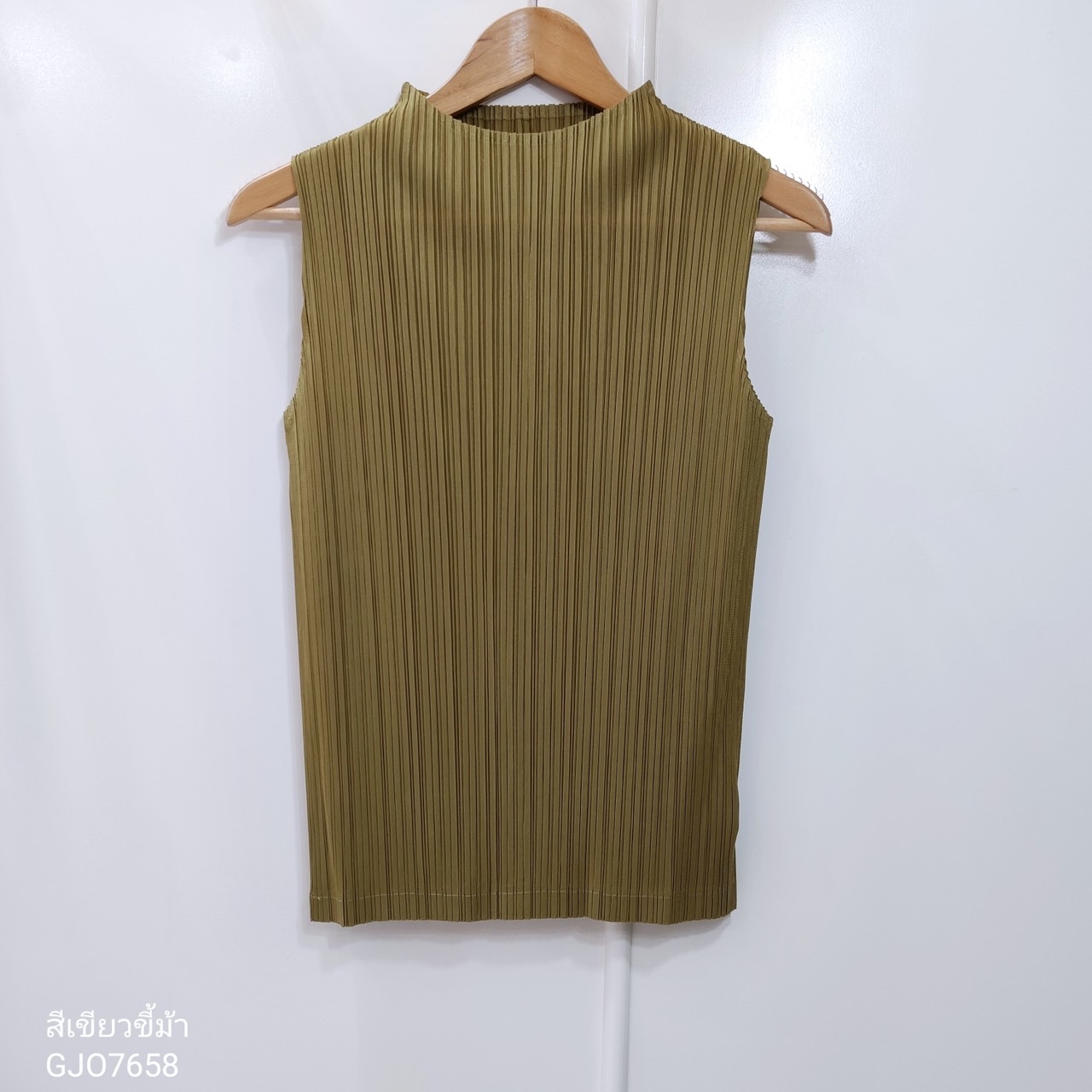 2MUAY BASIC รุ่น GJO7658 BASIC HIGH NECK PLEATED TOP เสื้ออัดพลีทงานคุณภาพ 22สี FREE SIZE