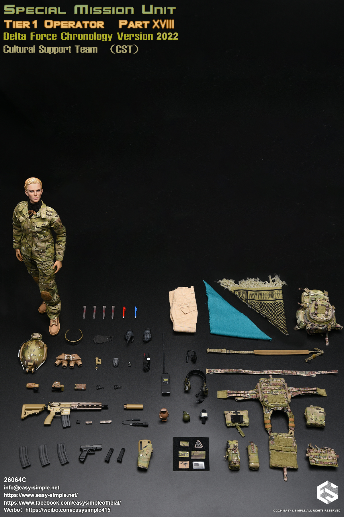 [สั่งจอง]Easy&Simple 26064C 1/6 : Special Mission Unit Tier1 Operator Part XVIII Delta Force Chronology Version 2022