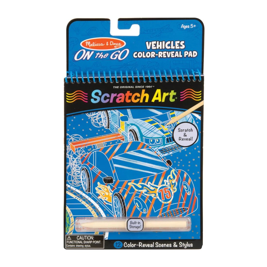 ชุดศิลปะขูดกระดาษ ตีมยานพาหนะ พกพาง่าย Melissa & Doug On the Go Scratch Art Color Reveal Pad - Vehicles