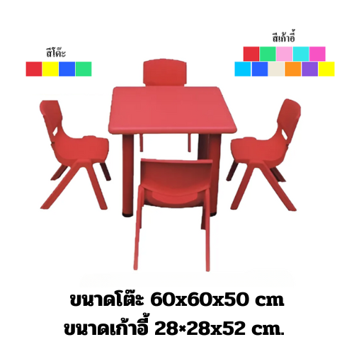 ชุดโต๊ะนักเรียนสี่เหลี่ยมจตุรัส พร้อมเก้าอี้ 4 ตัว ,โต๊ะเขียนหนังสือเด็ก, พลาสติก ปรับระดับได้ โต๊ะกิจกรรมพร้อมเก้าอี้ 4 ตัว ราคาโรงงาน พร้อมส่ง สำหรับเด็ก อนุบาล โรงเรียน เนอสเซอรี่ ศูนย์พัฒนาเด็กเล็ก