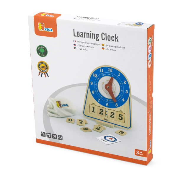 ชุดนาฬิกาไม้เรียนรู้เวลาสำหรับเด็ก , ของเล่นเสริมพัฒนาการ สื่อการสอน