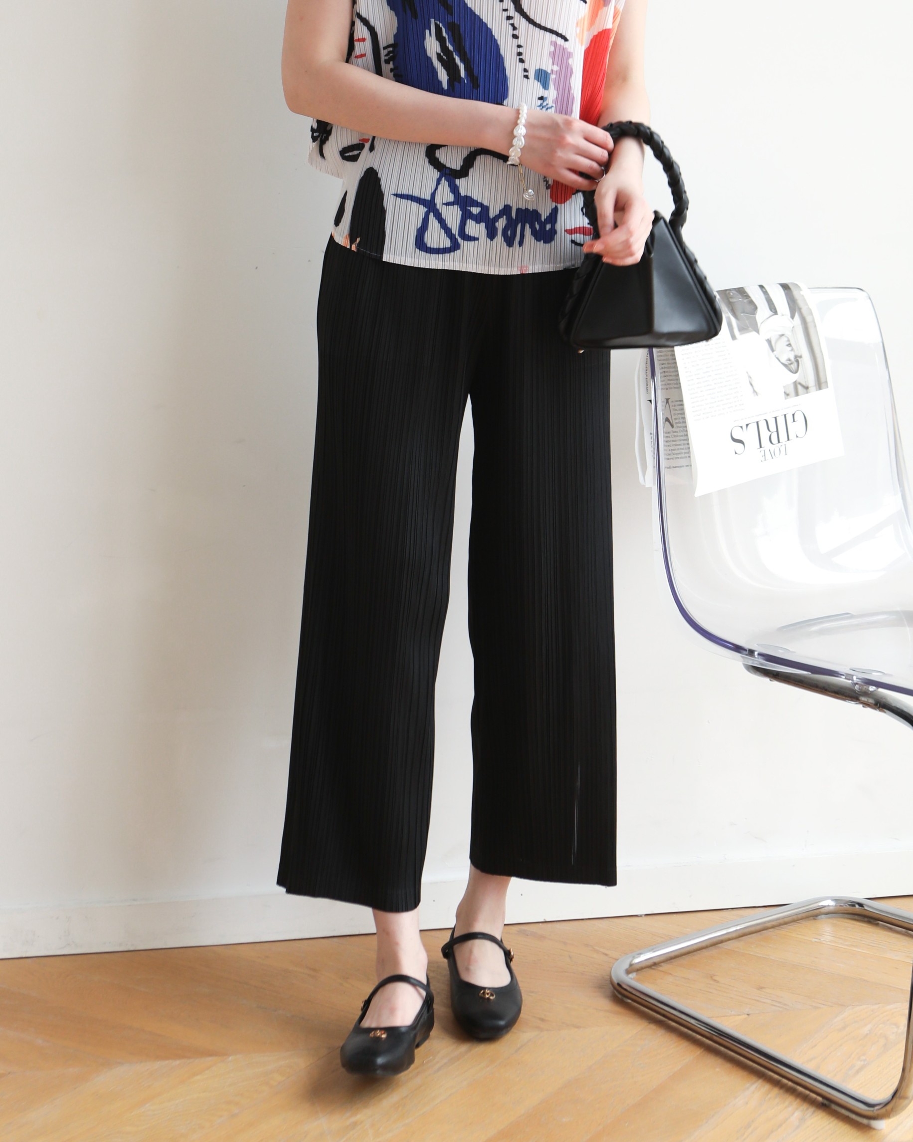 ยาว 35นิ้ว!! 2MUAY BASIC รุ่น GJO7171 กางผู้หญิง กางเกงพลีทคุณภาพ STRAIGHT PLEATED PANTS 16สี FREE SIZE