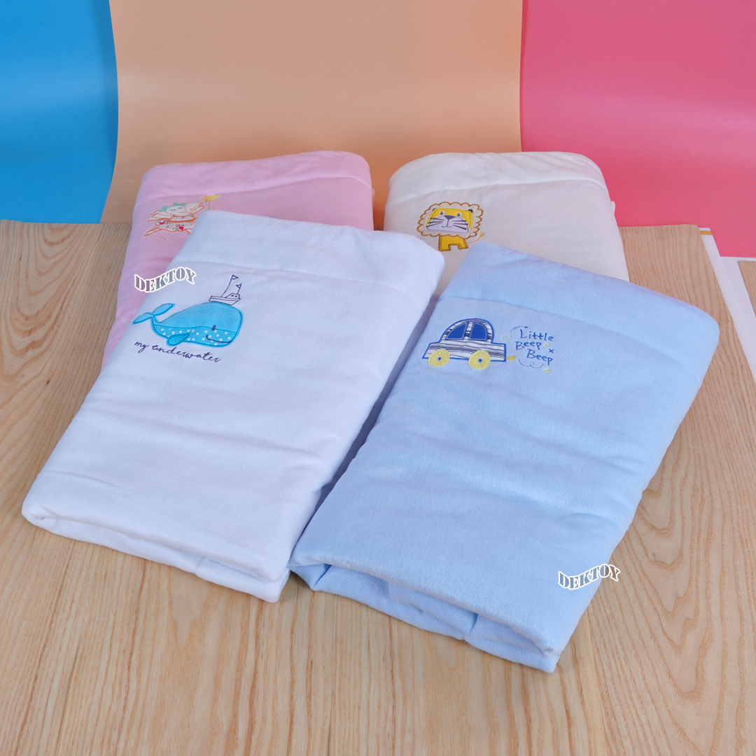 Tomtomjoyful ผ้าห่มเด็ก ผ้าห่มเวลลัว2หน้า นุ่มลื่นน่าสัมผัส 30x36นิ้ว BLK-32 สำเนา