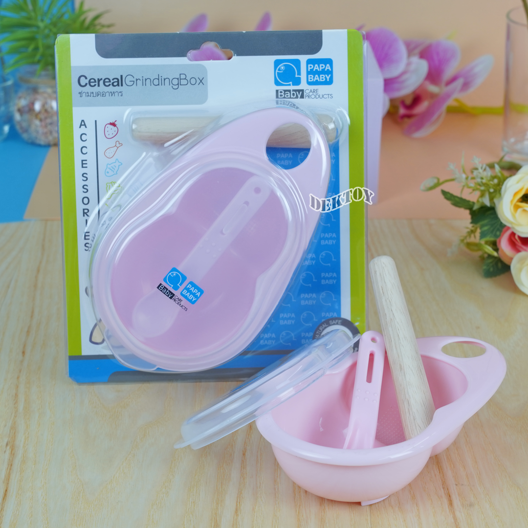 Papa ปาป้า ชุดชามบดอาหารสำหรับเด็กทารก และเก็บอาหารมีฝาปิดปาป้า CEQ-084