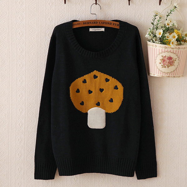 เสื้อสเวตเตอร์ไหมพรมนิ่มถักลายวินเทจ-12054