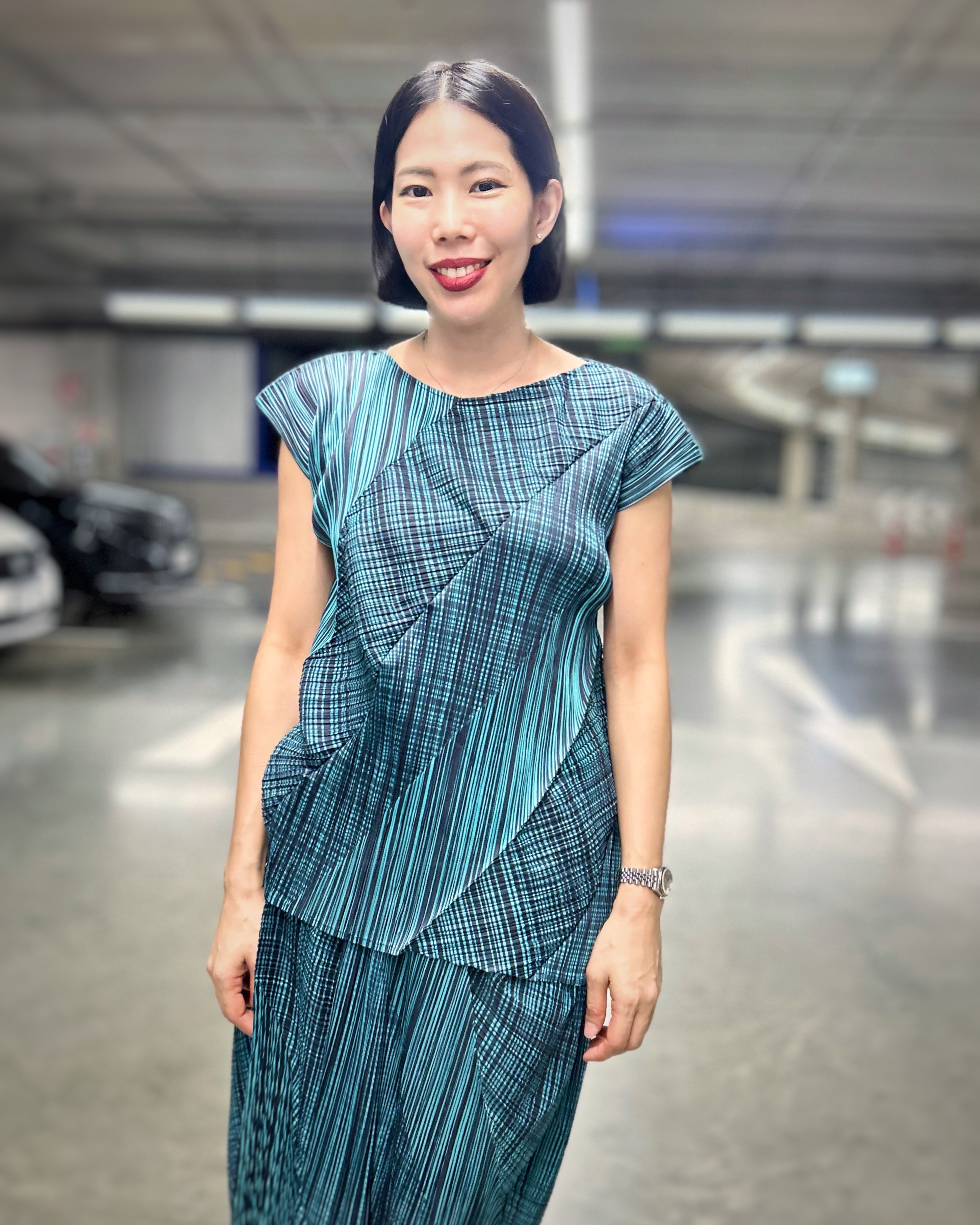 2MUAY รุ่น CX6390 เสื้ออัดพลีท ASYMMETRICAL PRINTED PLEATED TOP 3 สี FREE SIZE