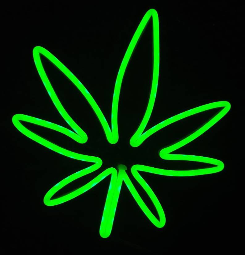#ป้ายไฟนีออนดัดLEDรูปใบกัญชา