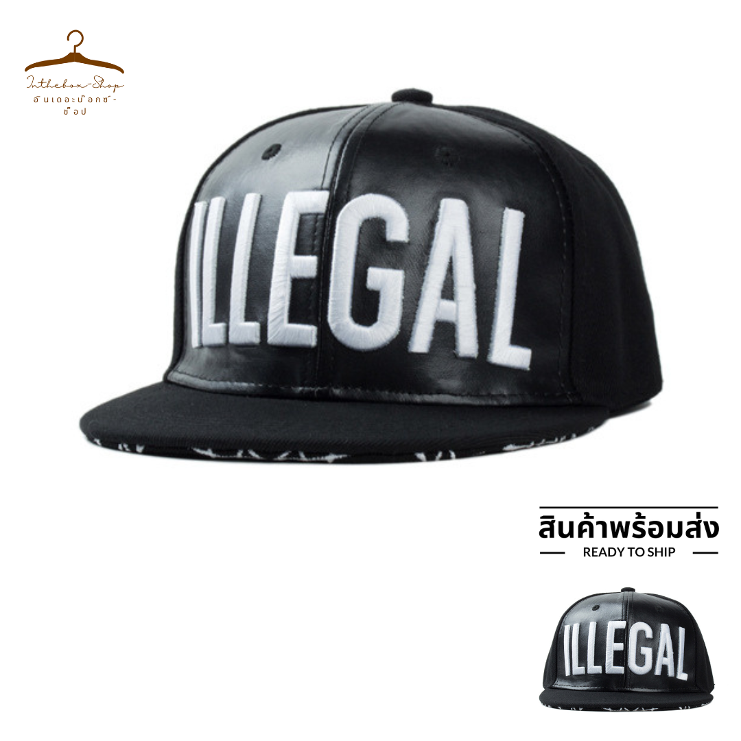 หมวกฮิปฮอปปักหน้าหมวกILLEGAL ใต้ปีกหมวกสกรีนลาย