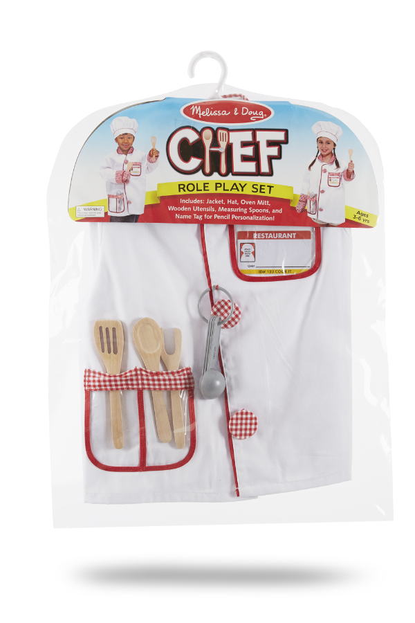 ชุดแฟนซี เชฟ ส่งเสริมการรู้จักทำงาน รู้จักอาชีพ Chef Role Play Costume Set Melissa&Doug, ของเล่นเสริมพัฒนาการ, ของเล่น