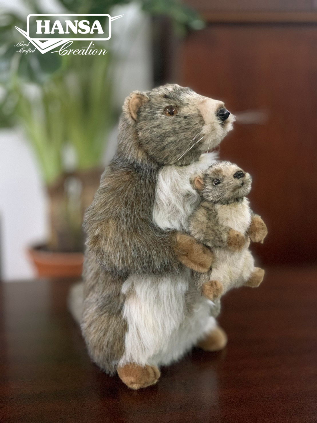 4162 Marmot with a Pup 35 cm.H