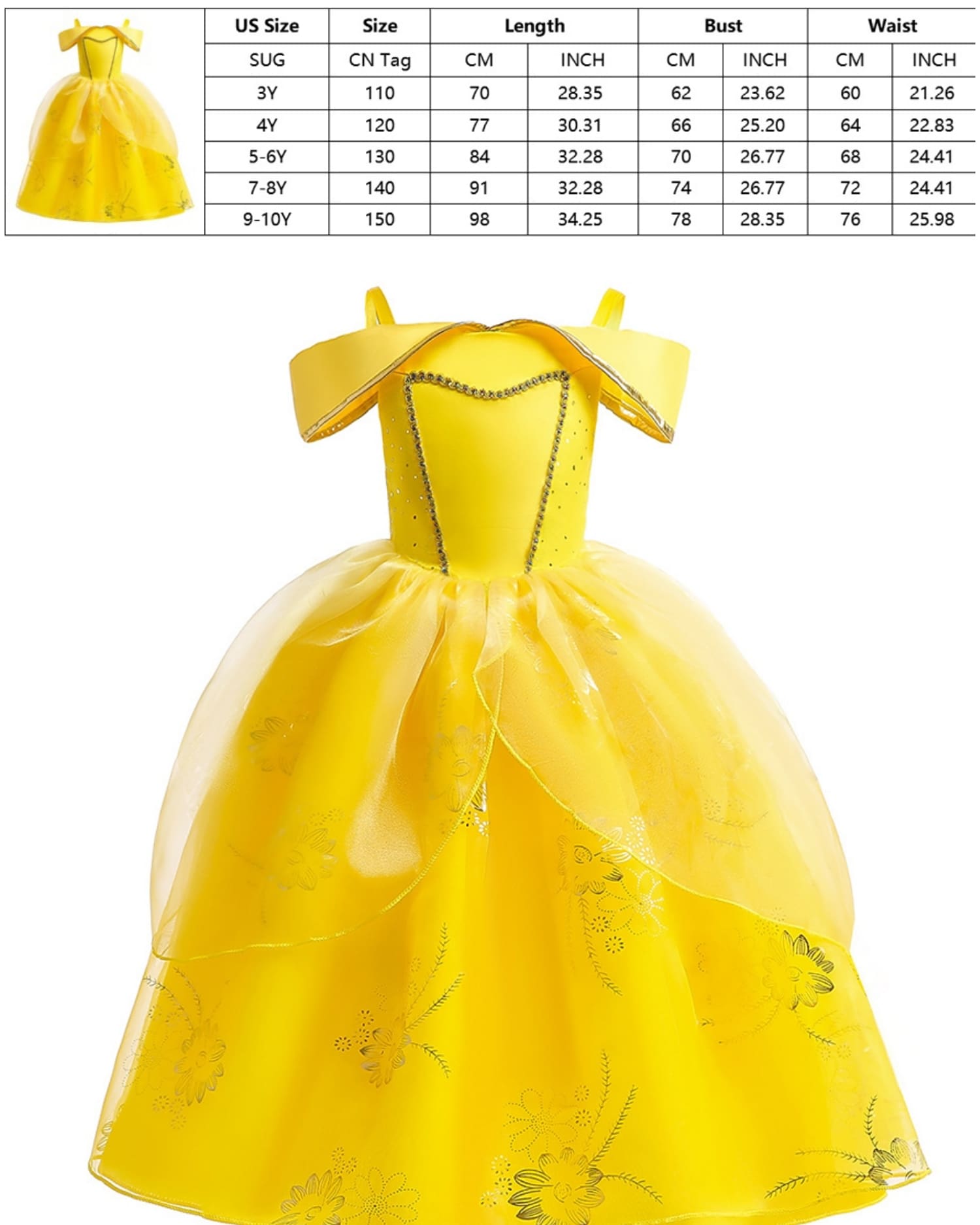 ชุดเจ้าหญิงเบลล์ พร้อมส่ง belle beauty and the beast