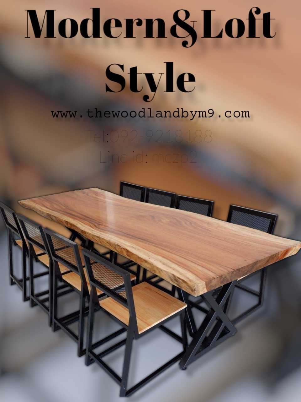 💎#งานไม้ฉำฉาโครงเหล็กอย่างดี💡#Furniture #Industriastyle 🔖#loftstyle #MODERNstyle💸 14-09-005