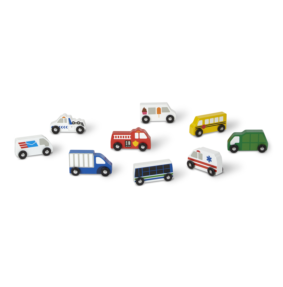 ชุดเล่นรถทุกรูปแบบ ส่งเสริมการเรียนรู้ และจินตนการ Wooden Town Vehicles Melissa&Doug, ของเล่นเสริมพัฒนาการ, ของเล่น