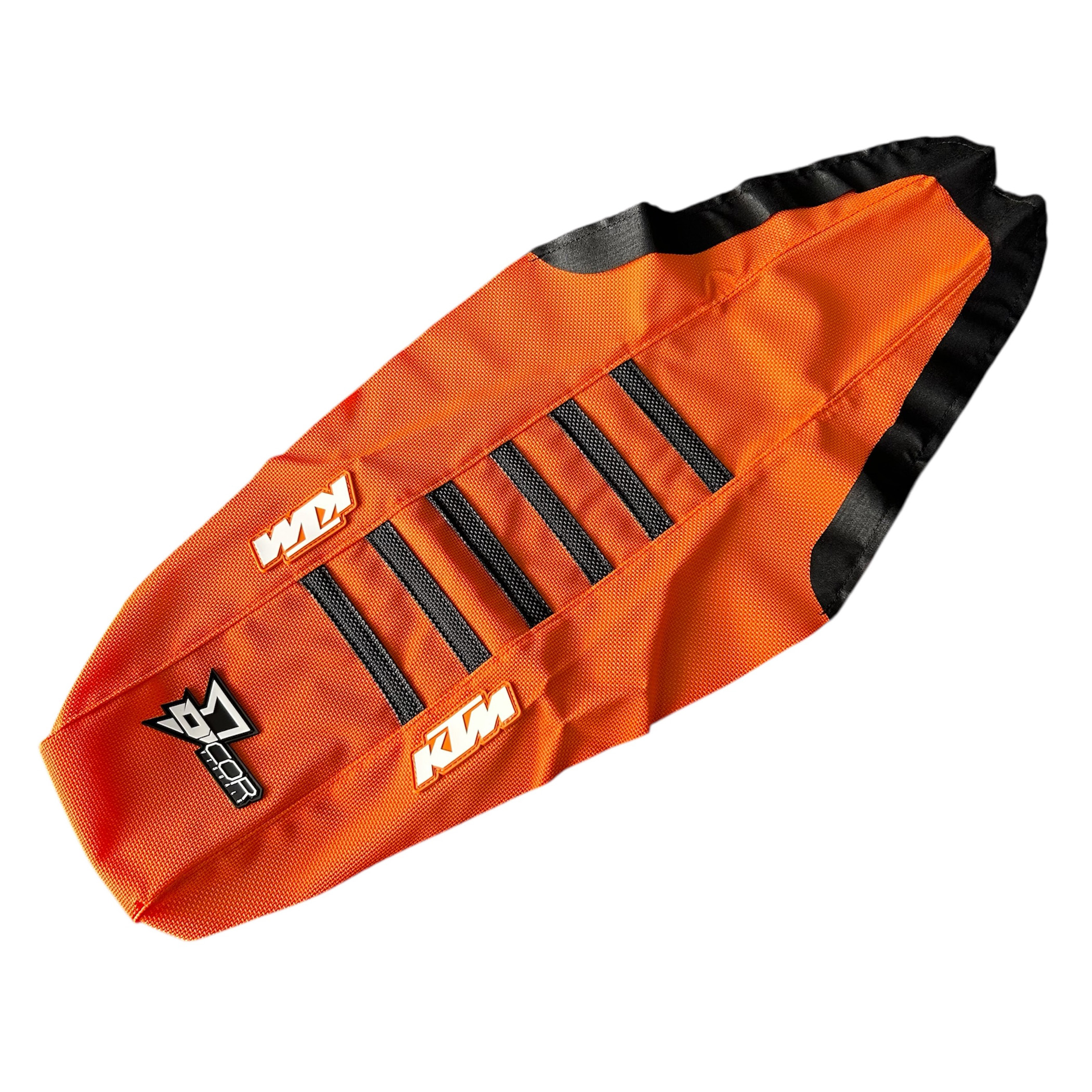 ผ้าเบาะ Dcor Visuals Seat cover Org, blk ribs - KTM SXF/SX/EXC-F/XC-F 125-450 2016-2018
