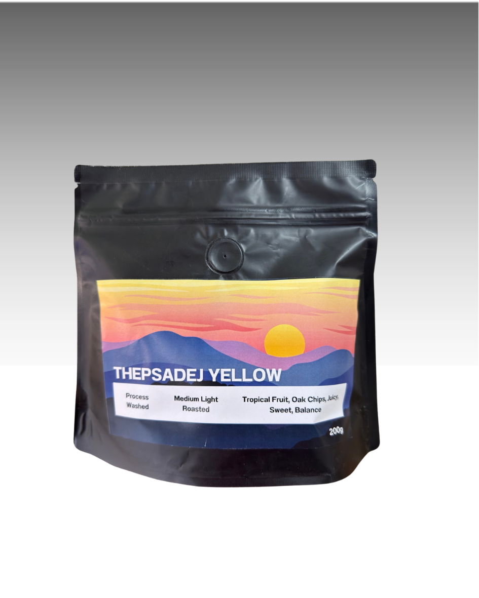 กาแฟคั่ว เทพเสด็จเยลโล่ Yellow wash Process คั่ว Medium Light Roast ขนาดบรรจุ 200 กรัม