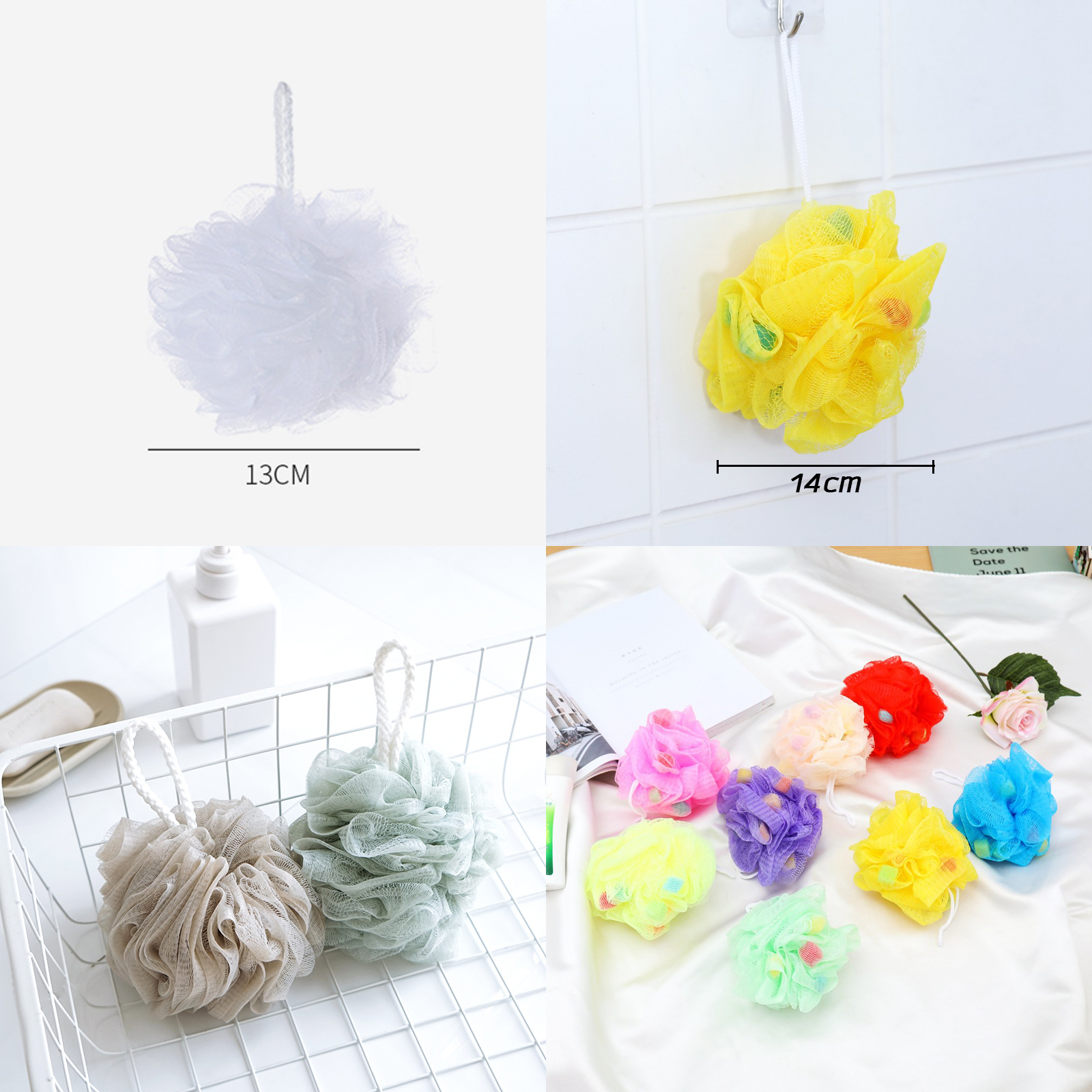 ใยขัดอาบน้ำ มีให้เลือก 2รุ่น มาตรฐาน/ลูกไม้ ระเบิดฟองนุ่มๆ ยืดหยุ่นดี มีหูแขวนได้ สำผัสอ่อนนุ่ม ไม่ทำร้ายผิว