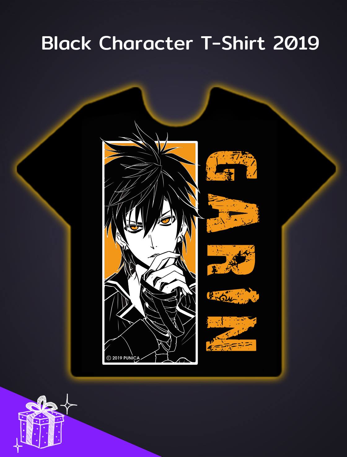 เสื้อยืดสีดำ พิมพ์ลายการ์ตูน Black Character T-shirt 2019 : Garin