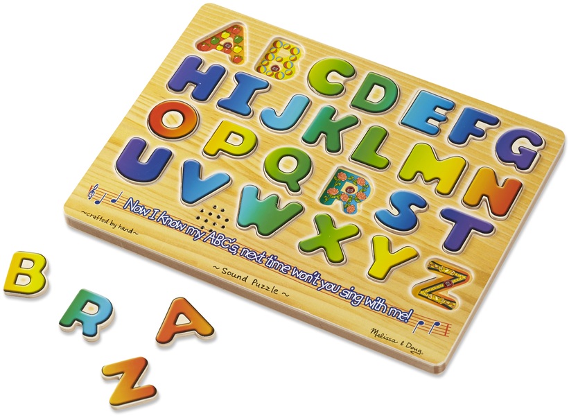 พัซเซิลมีเสียง ส่งเสริมการเรียนรู้ ตัวอักษร การออกเสียง Sound Puzzles - Alphabet Melissa&Doug, ของเล่นเสริมพัฒนาการ, ของเล่น