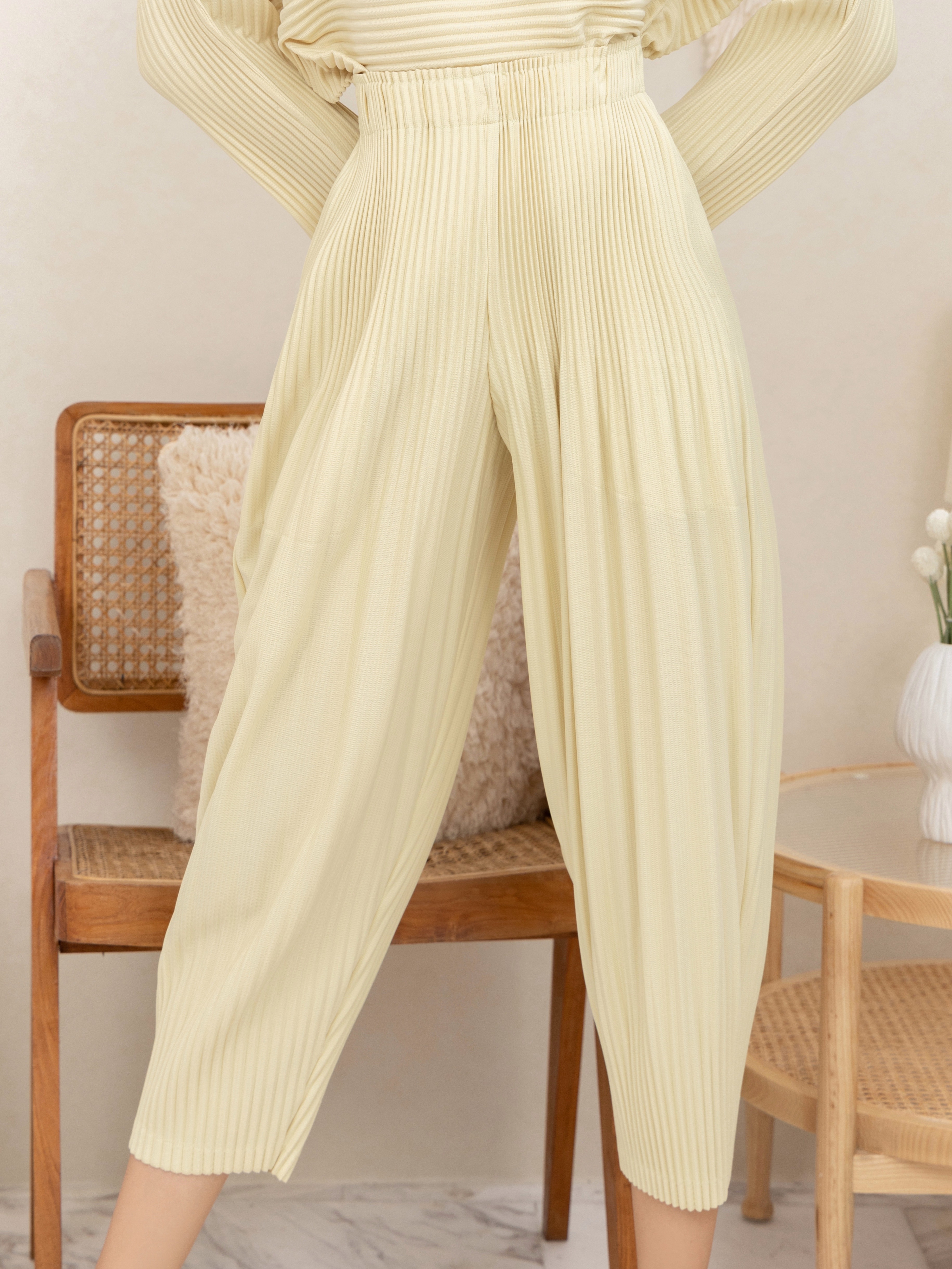 ปรับราคาลง20%!! 2MUAY รุ่น GJO9116 กางเกงพลีทคุณภาพ THICK FUFFY PLEATED PANTS 9สี FREE SIZE