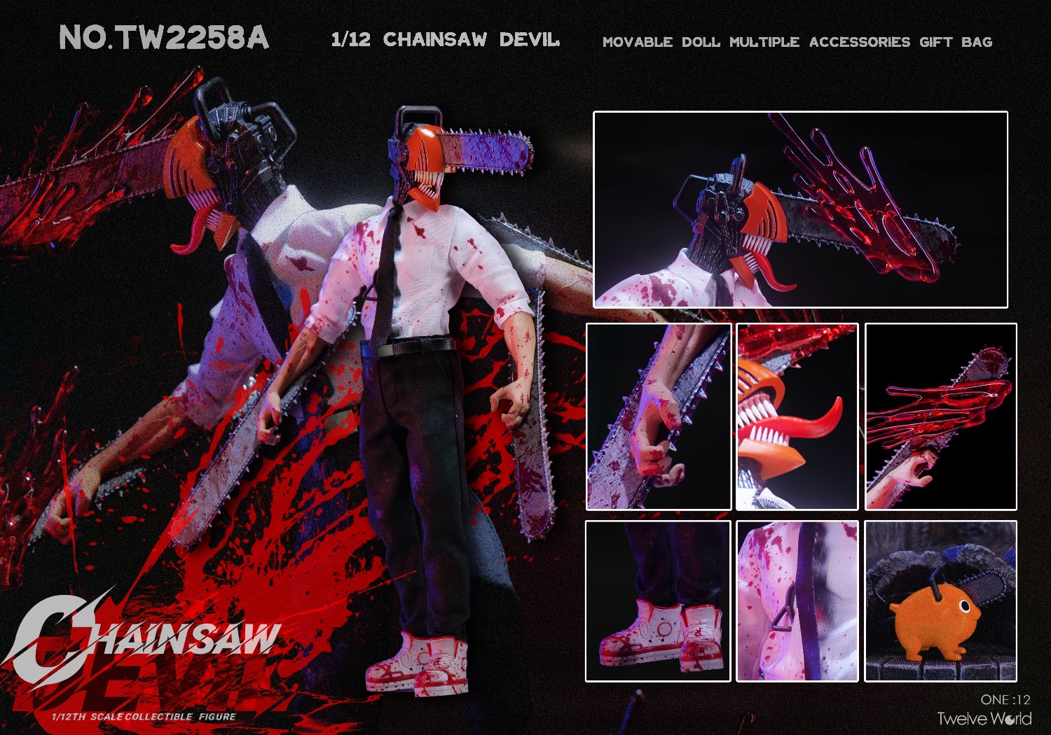 [พร้อมส่ง] TWTOYS TW2258 1/12 : Chainsaw Devil TW2258A - TW2258 มีให้เลือก3แบบ