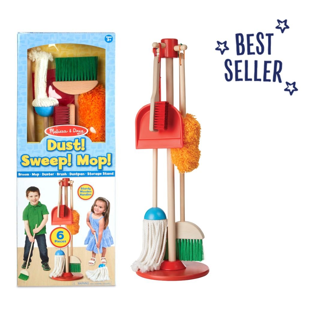 ชุดไม้กวาด พร้อมขาตั้ง Melissa & Doug Dust! Sweep! Mop! รุ่น 8600 ของเล่นเสริมพัฒนาการเด็ก