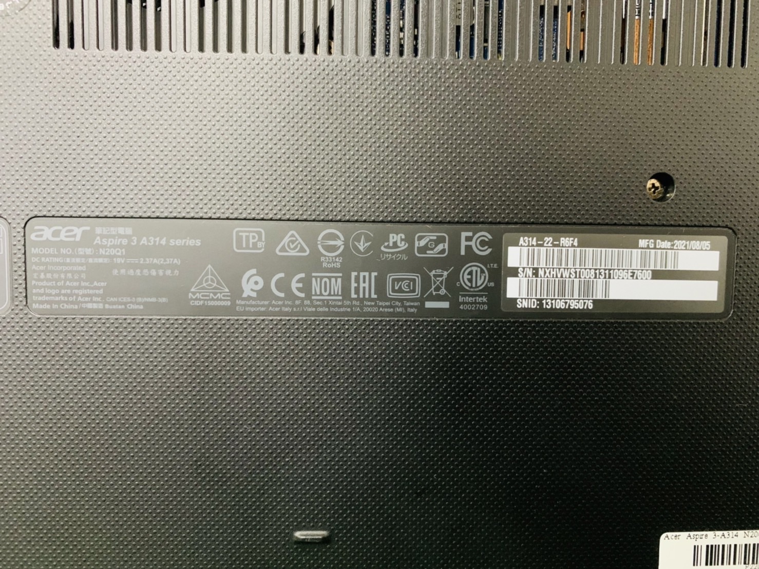 Notebook โน๊ตบุ๊ค สเปคแรง สำหรับเล่นเกม ทำงาน Acer Aspire 3 A314-22-R6F4 14 inch