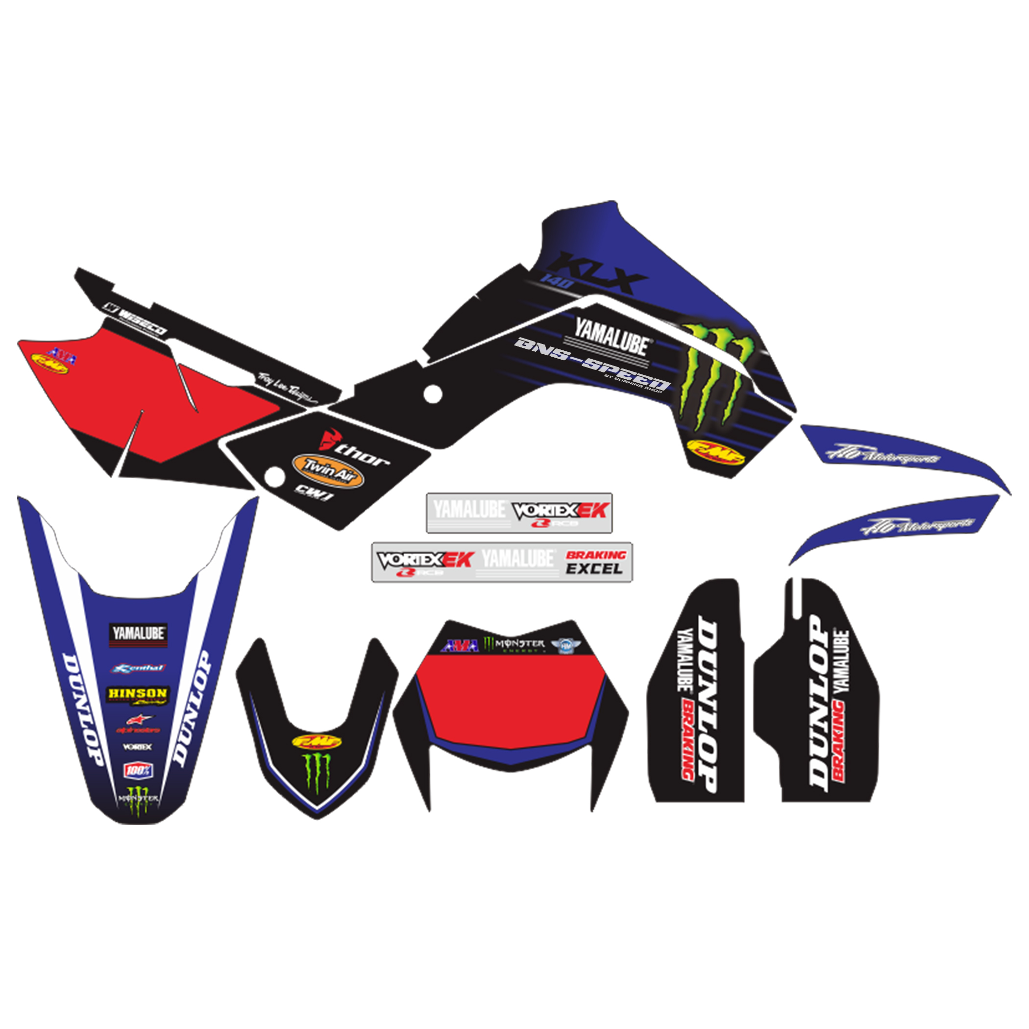 สติ๊กเกอร์ KLX140 (BNS speed) Graphics Kit