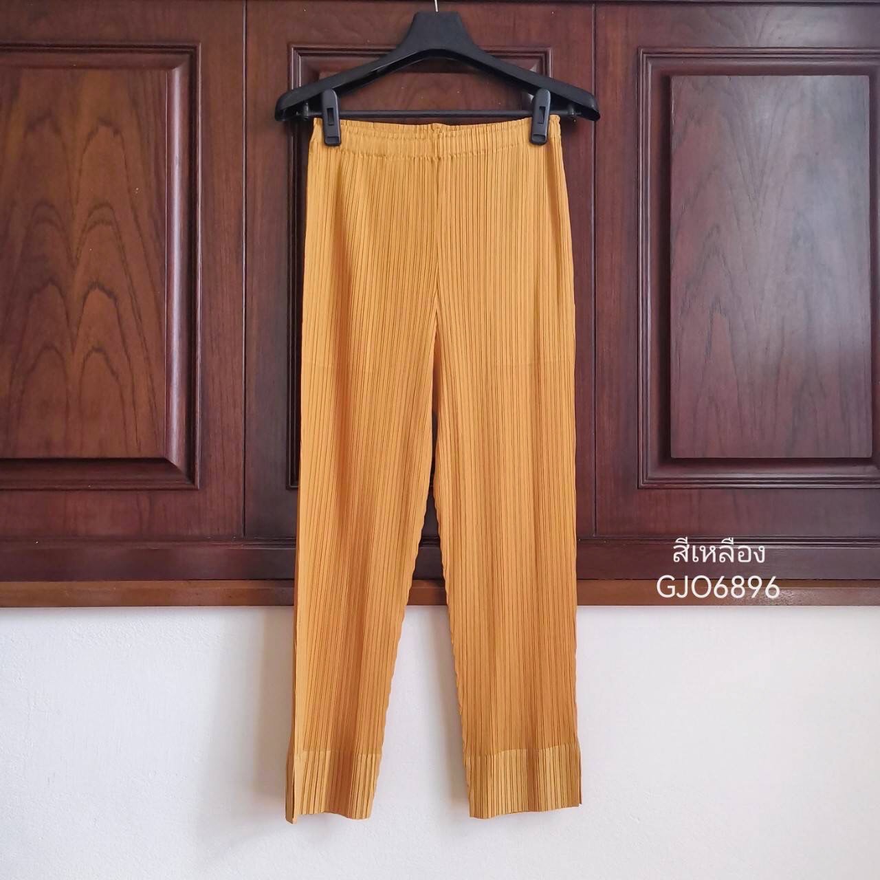 ยาว 34นิ้ว!! 2MUAY BASIC รุ่น GJO6896 SLIM FIT PLEATED PANTS กางเกงผู้หญิง กางเกงอัดพลีท 14สี FREE SIZE