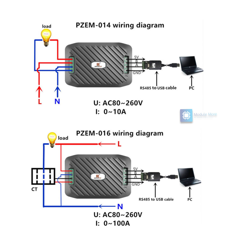 AC Digital Power Energy Meter Module Watt meter PZEM-004T (V3.0)/ PZEM-014/PZEM-016