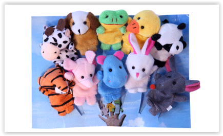 หุ่นนิ้วมือ ชุด สัตว์ (10 ตัว) ไม่รวมแทน ของเล่นเสริมพัฒนาการ ,ของเล่นเสริมทักษะ,ของเล่นเด็ก, สื่อการสอนอนุบาล