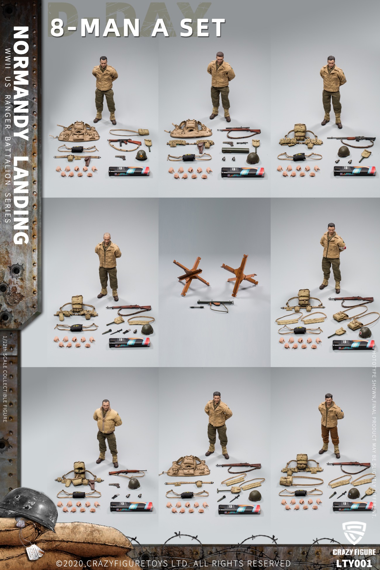 [สั่งจอง] Crazy Figure LTY001 1/12 : WWII U.S. Army On D-Day Deluxe Edition