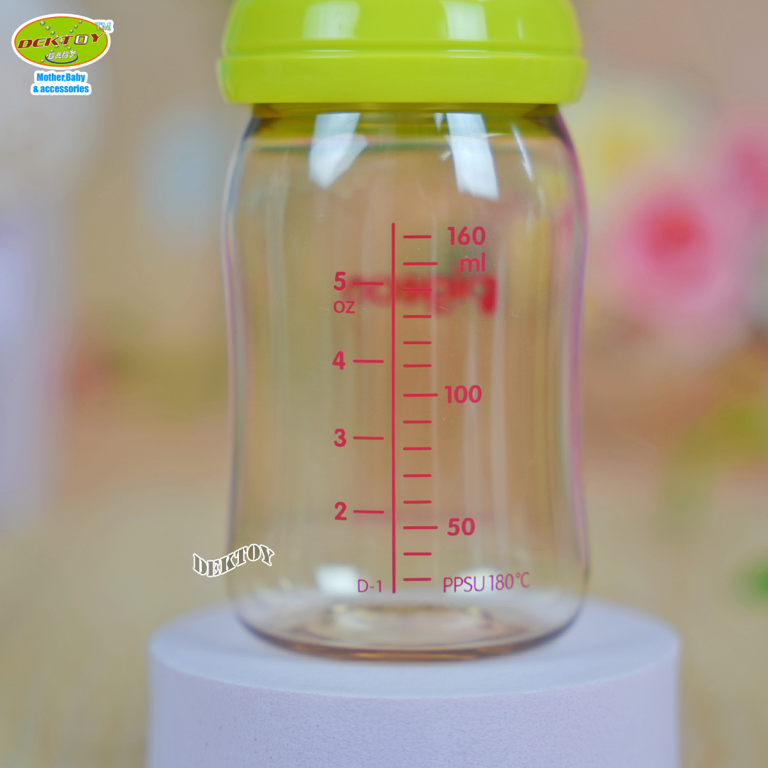 PIGEON พีเจ้น ขวดนมพีเจ้นสีชา PPSU 5 ออนซ์ 160 มล. คอกว้าง เขียว