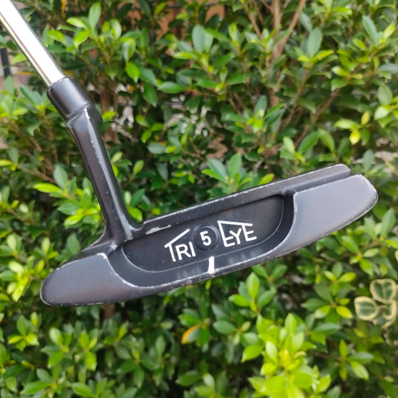 PUTTER TRI EYE ความยาวของไม้ 34 นิ้ว ทรงสแตนดาร์ด พัตต์ง่าย หน้ายาว แม้พัตต์ไม่ตรงกลาง แบบเป๊ะๆ แต่ลูกก็ยังหมุนตรงดี