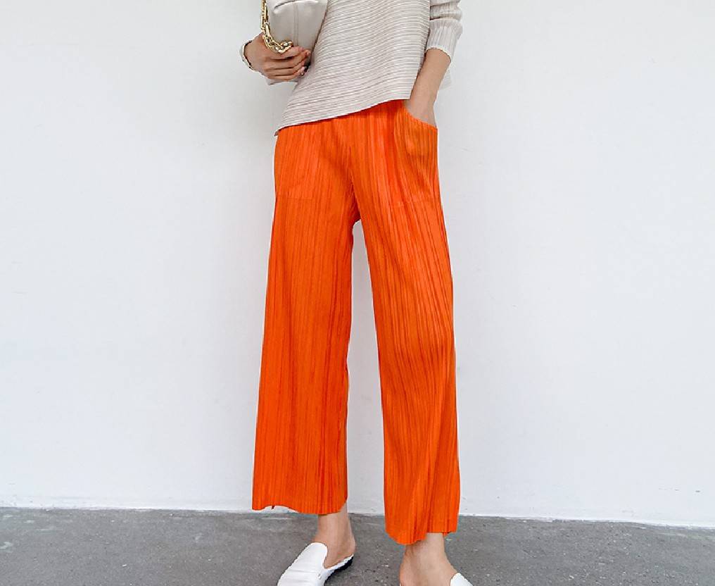 ยาว 35นิ้ว!! 2MUAY BASIC รุ่น GJO7171 กางผู้หญิง กางเกงพลีทคุณภาพ STRAIGHT PLEATED PANTS 16สี FREE SIZE