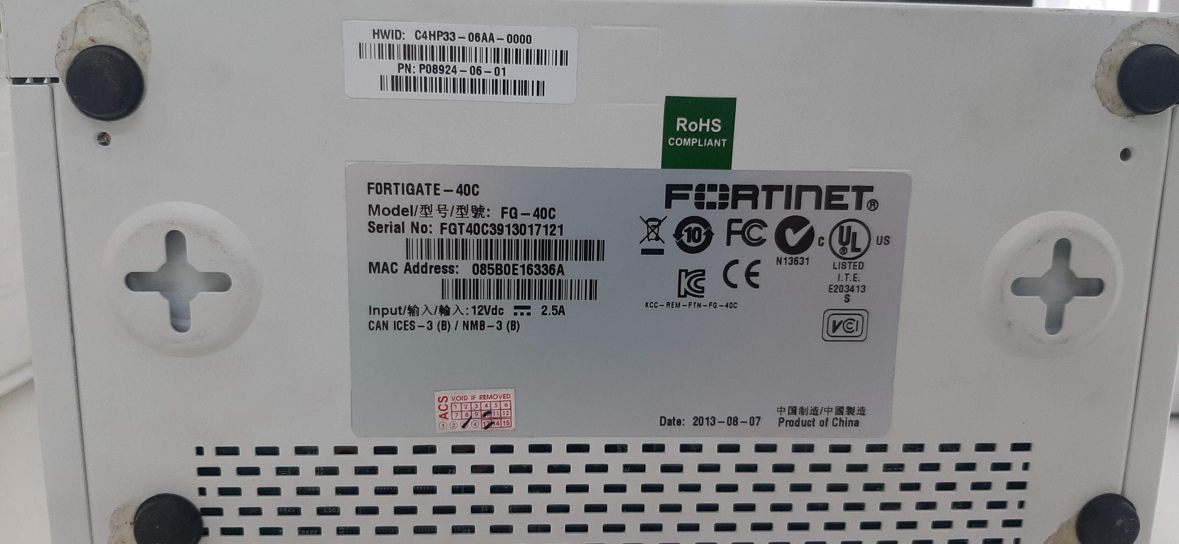 ฟอร์ติเน็ต ฟอรติเก็ต 40 ซี มือสอง สภาพดี Fortinet FortiGate 40C ประกันร้าน 1 เดือน