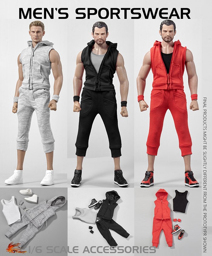 [สั่งจอง][Costume]ชุดออกกำลังกายชาย 1/6 (เฉพาะชุด) HOT HEART （VA04A/B/C）- 1/6 accessories - MENS SPORTSWEAR THREE COLOUR VER.