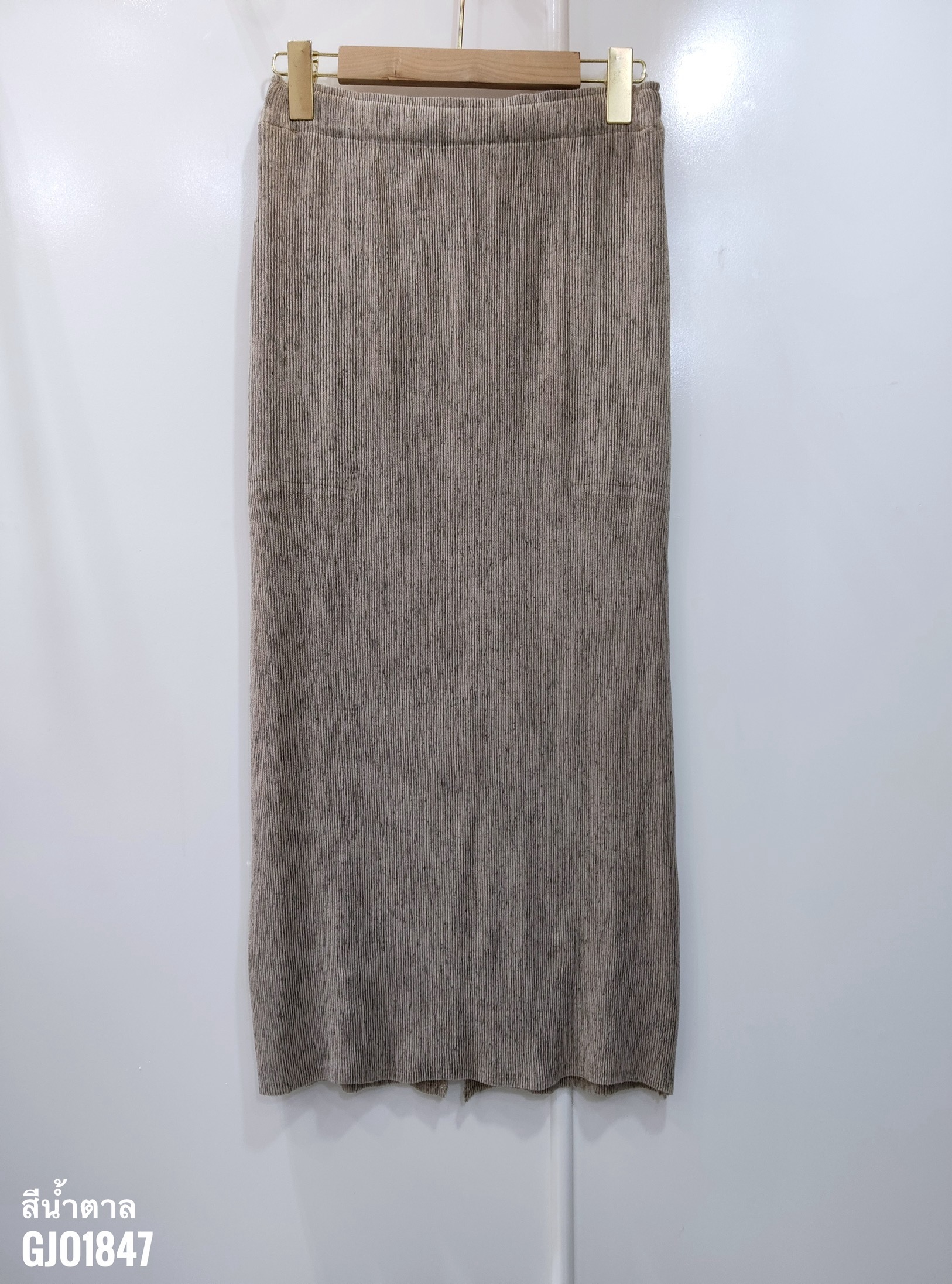 ปรับราคาลง20%!! ยาว 33.5นิ้ว! 2MUAY รุ่น GJO1847 กระโปรงพลีทคุณภาพ PENCIL KNIT PLEATED SKIRT 7 สี FREE SIZE