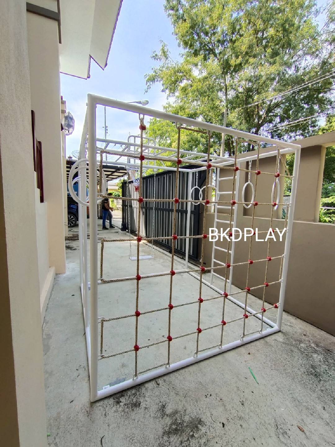 ลูกเต๋าปีนป่าย ชุดรวมปีนป่ายสี่เหลี่ยมA2 ปีนป่ายเชือก พร้อมบาร์โหน บาร์ไต่ ชิงช้า เครื่องเล่นสนามเหล็ก เครื่องเล่นสนามกลางแจ้ง OutdoorPlayground