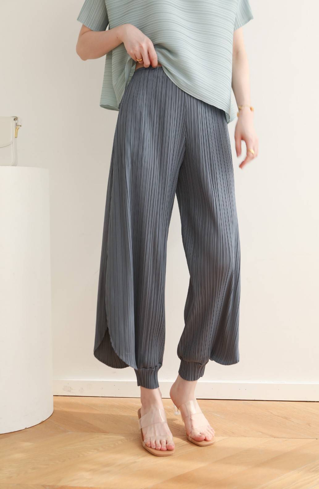 2MUAY รุ่น GJO3223 GENIE PLEATED PANTS กางเกงจินนี่ กางเกงพลีทคุณภาพ 10สี FREE SIZE