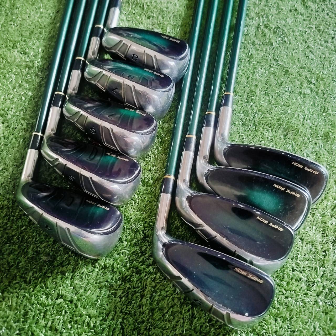 ลดราคาพิเศษ!!! ชุดเหล็กไฮบริดหน้าเด้งพรีเมี่ยมญี่ปุ่น!!! ชุดเหล็ก KATANA SNiPER IRON LX9 ชุดใหญ่ มีเหล็ก 4-9 เเละ PW AW SW ตัวของ WEDGE A และ S สำหรับ WEDGE ระเบิดทรายง่าย ตีลงทราย ขึ้นแน่นอน ชิพง่าย เด้งๆเลยค่ะ ไม้กอล์ฟพรีเมี่ยมมือสอง ของแท้ By NakaraLux